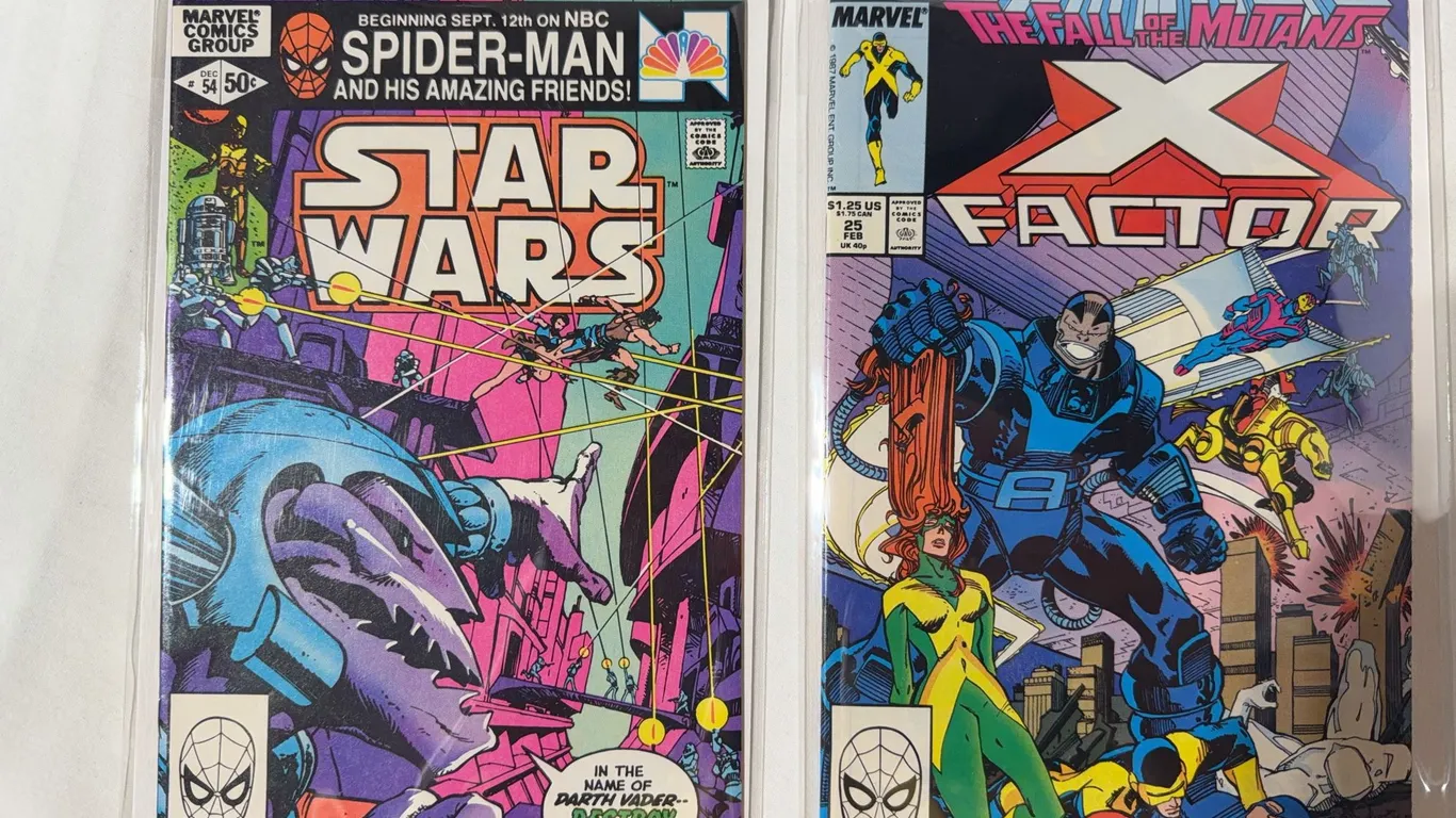 Two vintage Marvel comic books: Star Wars #54 and X-Factor #25