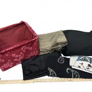 Embroidered Fabric Cuts, Solids & Floral Storage Bin