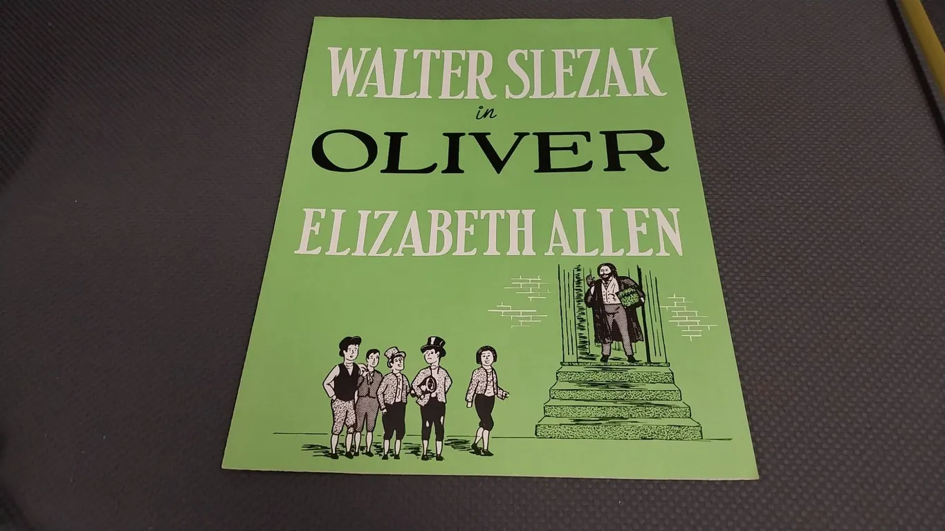 Walter Slezak Oliver Program Featuring Elizabeth Allen and Cast