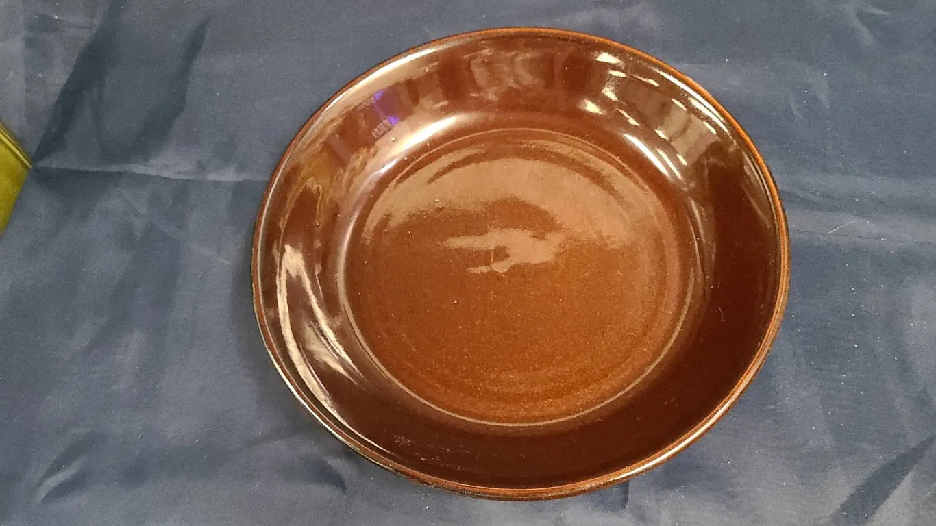 Brown Glazed Stoneware Plate with Gettysburg Inscription