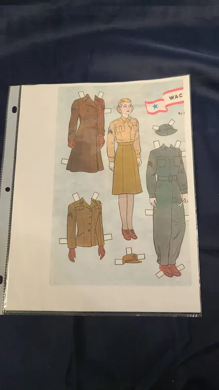 WWII Era WAC Paper Doll With Uniforms and Accessories