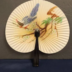 Chinese Hand Fan with Bird and Floral Motif, Made in China