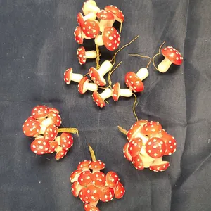Red and White Spotted Mushroom Floral Picks Lot
