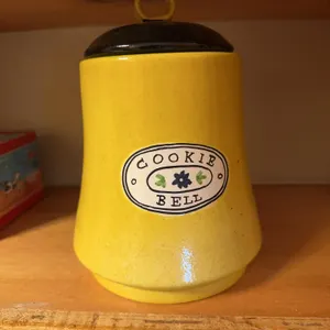 Vintage Yellow 'Cookie Bell' Ceramic Jar, Italy