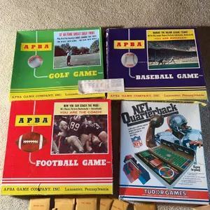 Vintage APBA Sports Simulation Game Lot - Golf, Baseball, Football & NFL Quarterback
