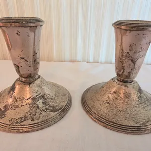Newport Sterling Weighted Candlesticks, Pair