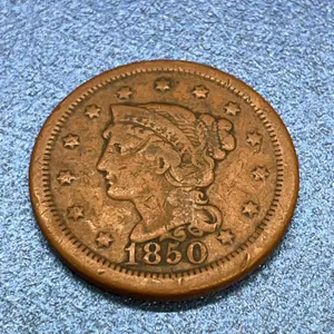1850 Braided Hair Large Cent