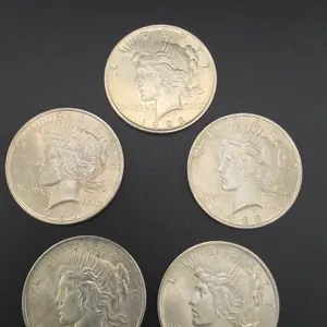 1923 Peace Silver Dollars, Uncirculated (5)