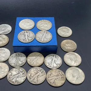 $9.00 Face Value 90% Silver Half Dollar Lot - Walking Liberty, Franklin & Kennedy