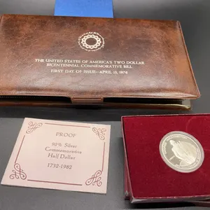 1982 Washington Silver Half Dollar and 1976 Two-Dollar Note Set