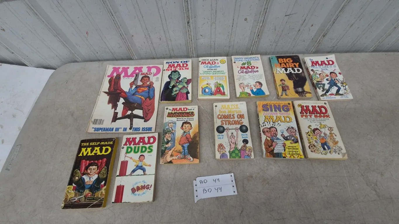 11 Mad Magazine and Book Lot: Superman III, Mad Duds, Son of Mad Sucks, Mad Book of Mysteries