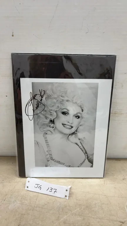 Autographed Dolly Parton Black and White Promotional Photograph, 8 × 10”