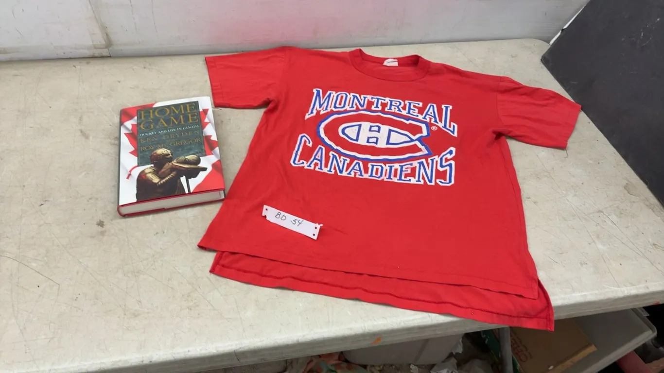 Ken Dryden Montreal Canadiens Autographed Hardcover Book and Large Vintage Shirt