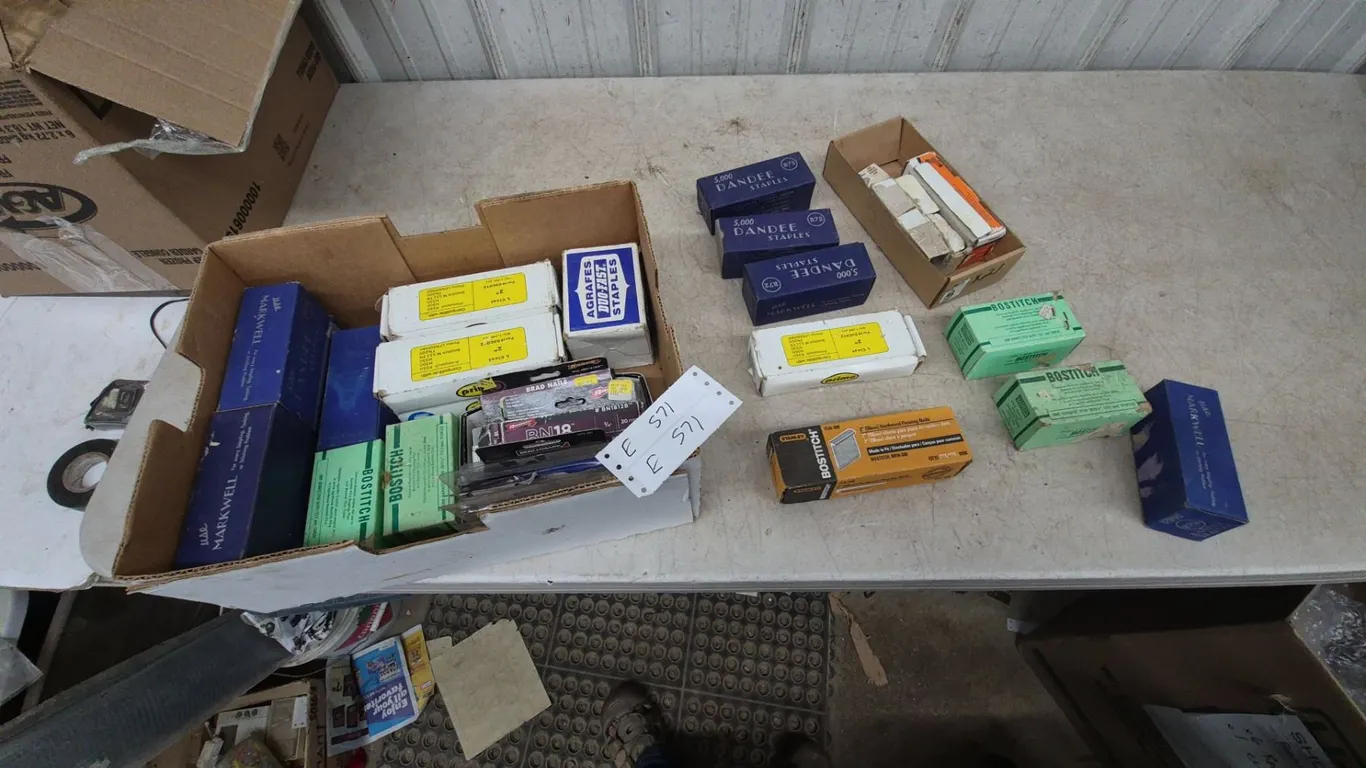 Assorted Bostitch, Markwell, and Duo-Fast Staples and Fasteners