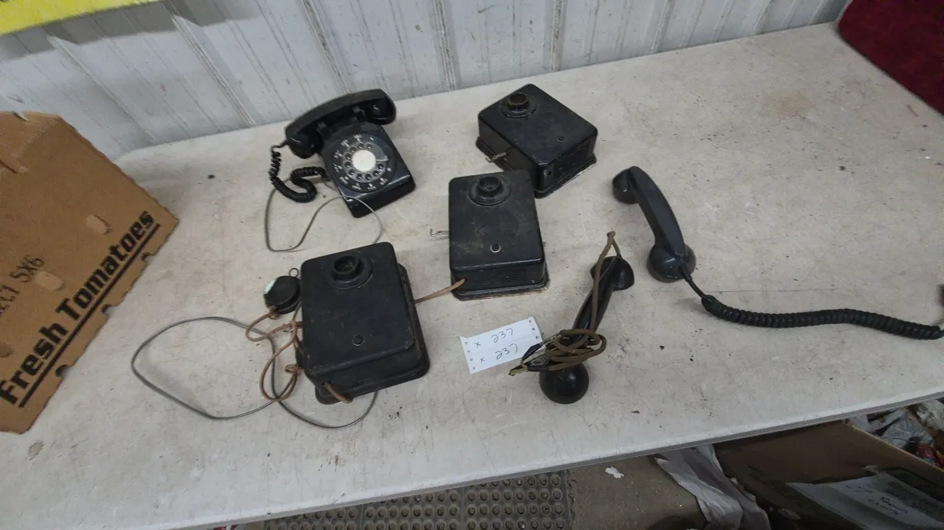 Vintage Rotary Telephones, Wall Boxes, and Handsets