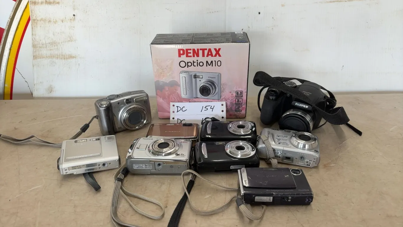 Pentax Optio M10 Digital Camera in Box; Fujifilm FinePix S700, S8000fd, and Z10fd; Canon PowerShot