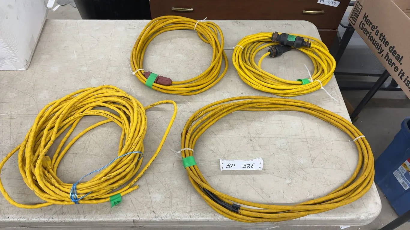 Four Extension Cords in Various Sizes, one needs Female End