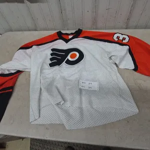 1980s Air Knit Philadelphia Flyers Hockey Jersey, #35 Wregget
