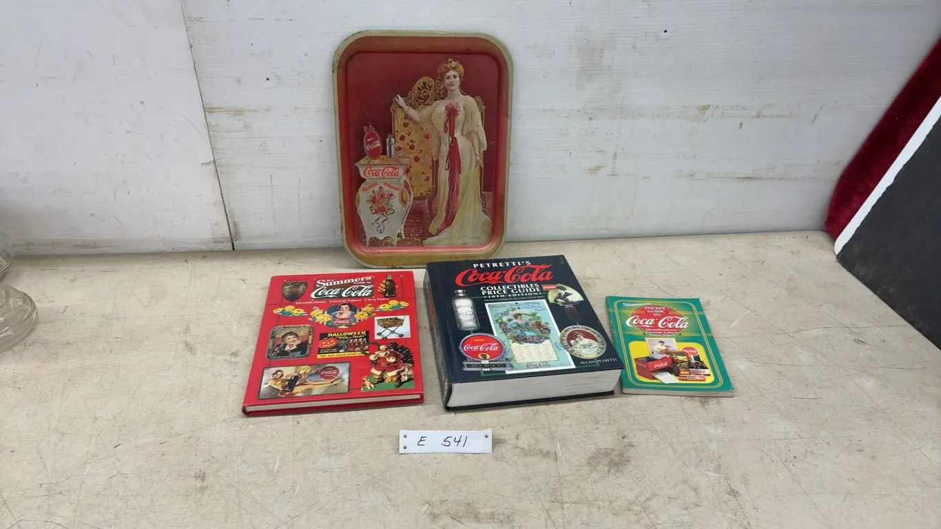 Vintage Coca-Cola Serving Tray with Hamilton King Girl Design and Collector Guidebooks
