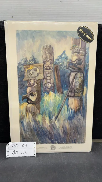 Vintage Emily Carr First Nations Haida Exhibition Sealed Print on Artist Paper 17 1/2” x 11”