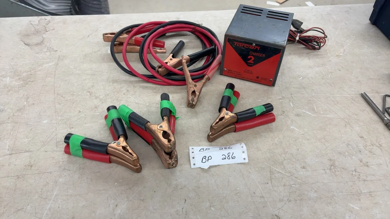 Torcan 2 Amps Charger, 1 Set Booster Cables and 7 Cable Clamps