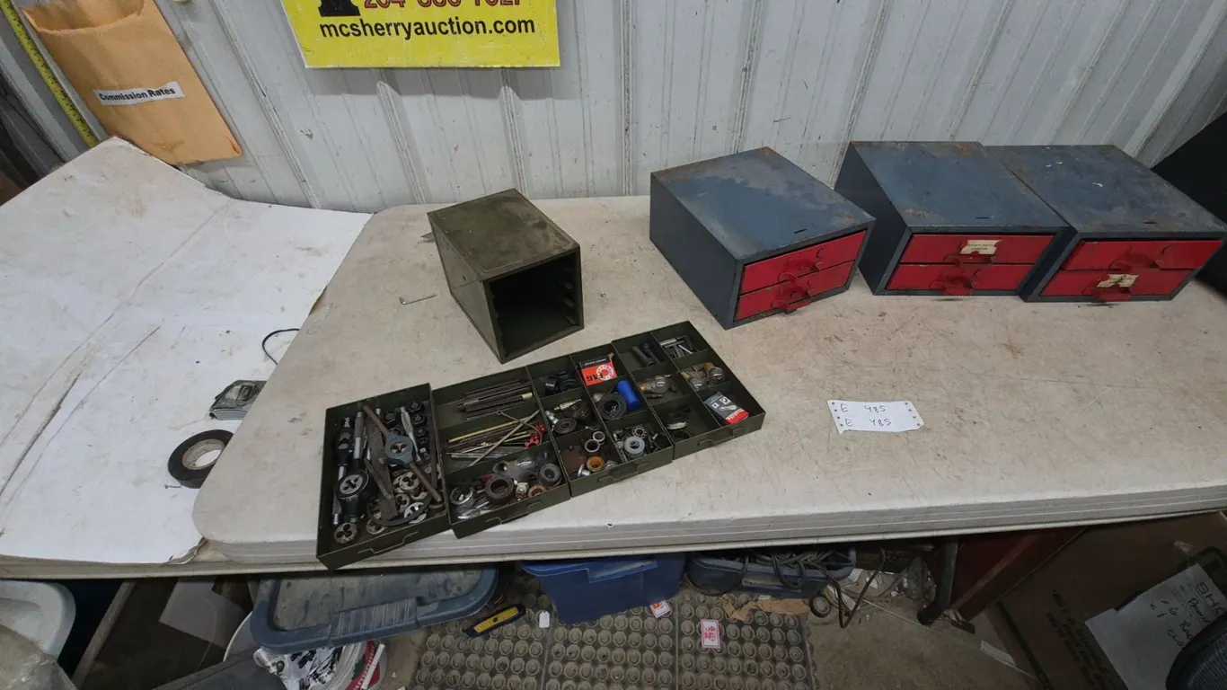 Lot of (4 Metal Multi-Drawer and 1 MetaTool with Taps and hardware