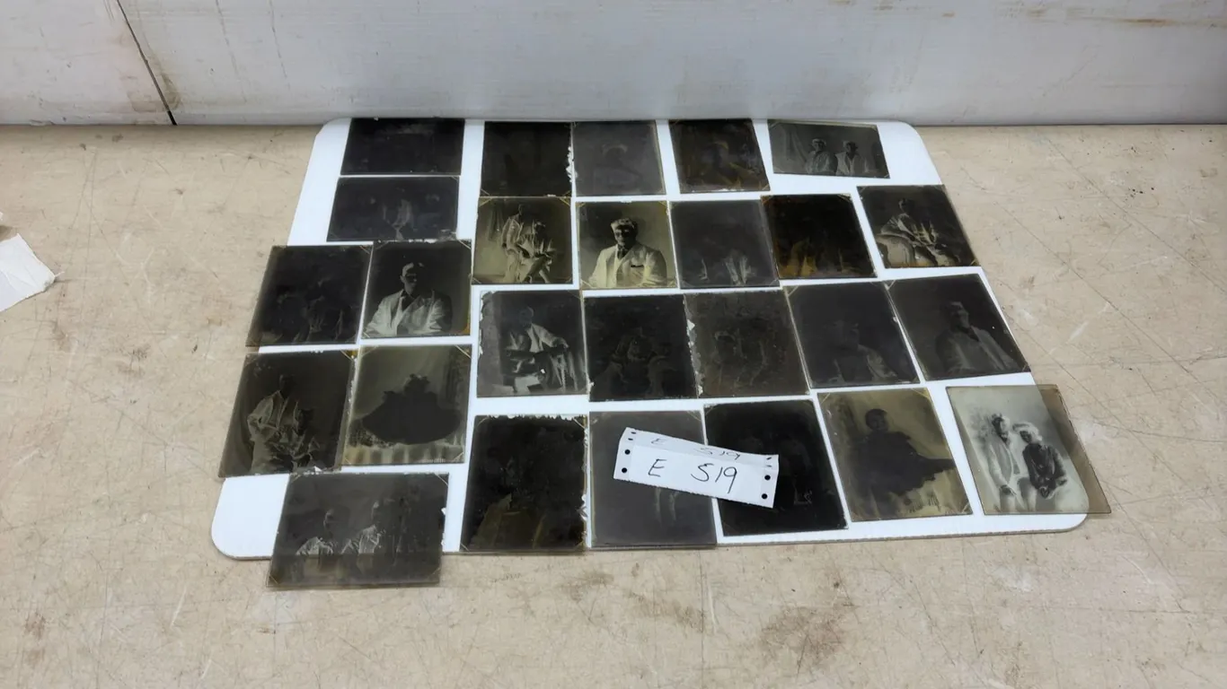 Collection of Antique Late 19th to Early 20th Century Glass Plate Negative Portraits