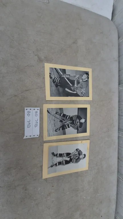 Vintage 1950s Chicago Blackhawks Bee Hive Hockey Photo Lot: Eric Nesterenko, Joe Papike, and Bob
