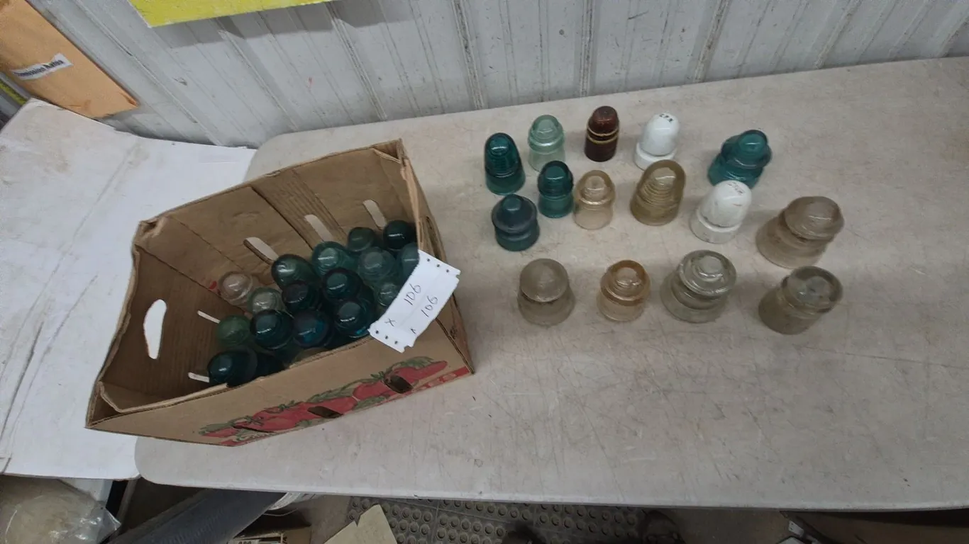 Collection of Glass Insulators, Including CPR and CNR Marked Pieces
