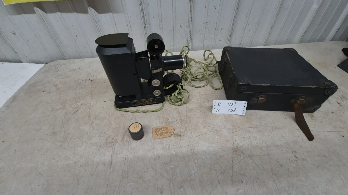 Spencer Lens Co. Delineascope Model No. 1, 110 Volts-200 Watts, Case, and Film Can