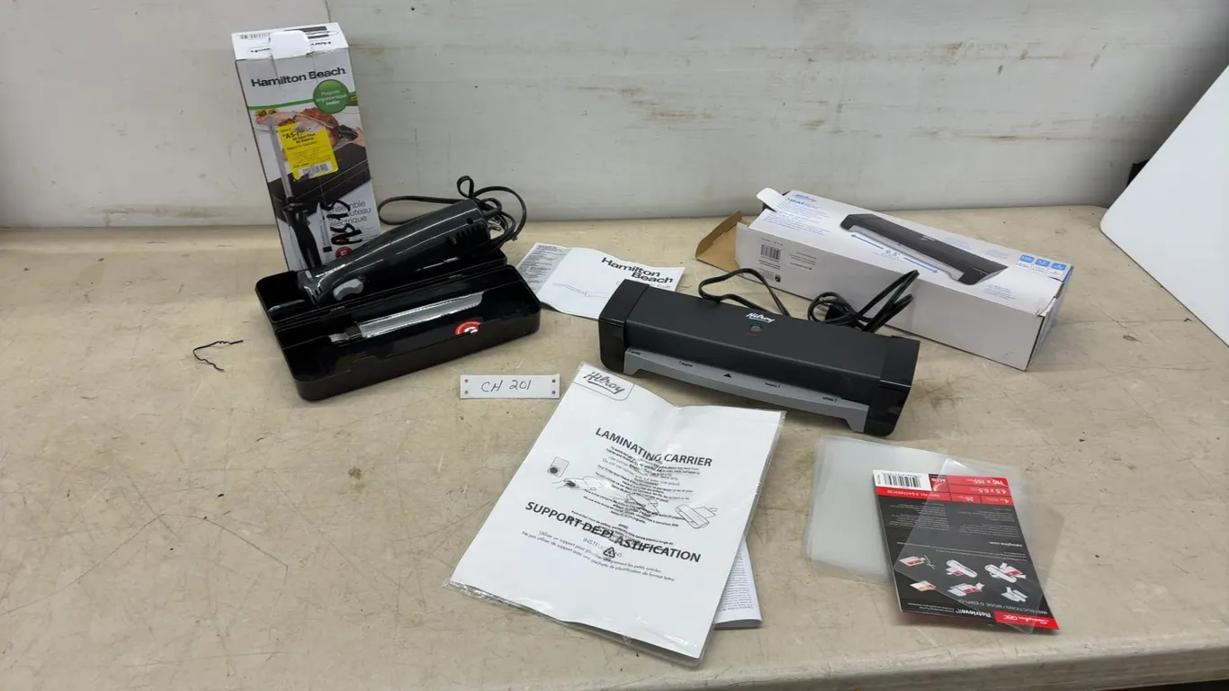 Hamilton Beach Electric Knife Set and Hilroy HeatSeal 9.5” Thermal Laminator