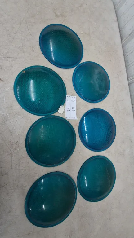 Seven Green Traffic Light Lenses