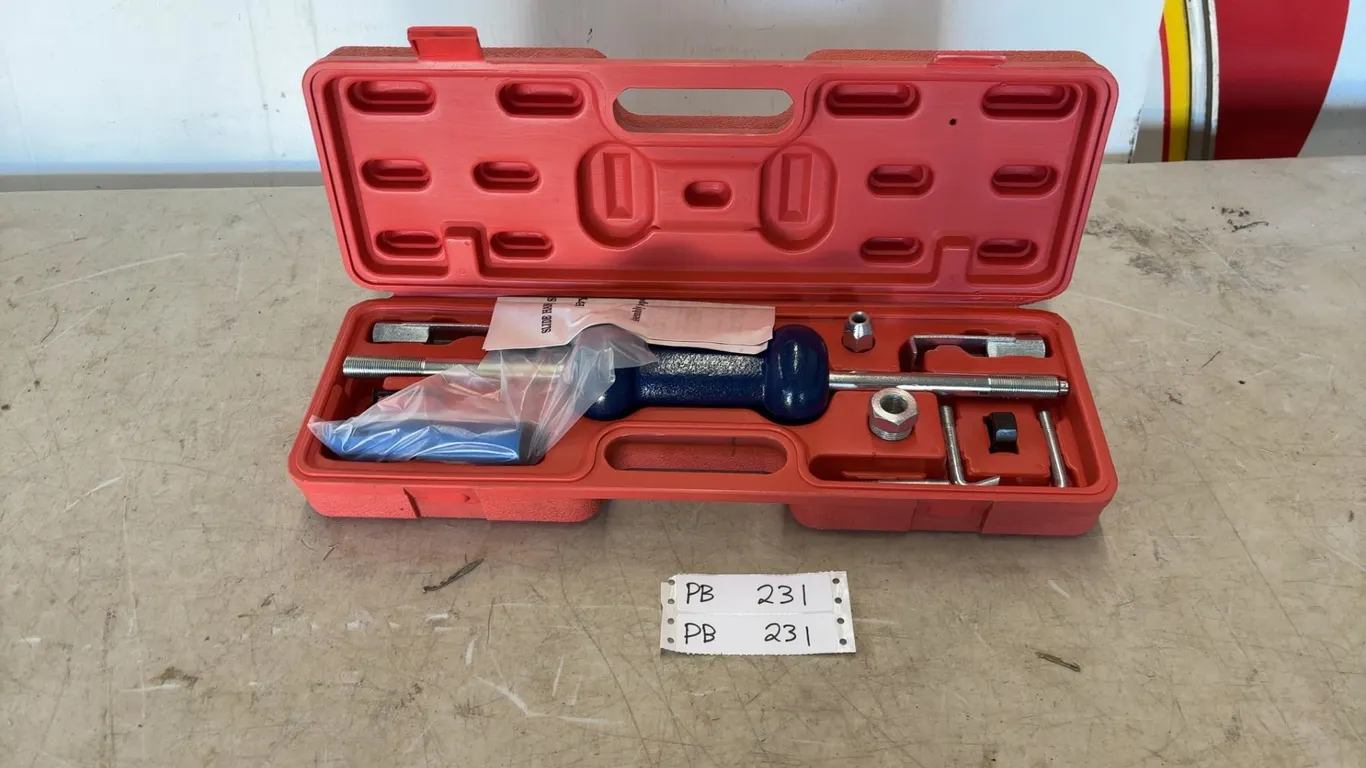 New Power Fist 9-Piece Dent Puller Kit: Slide Hammer, Steel Nose Cones, Puller Hooks