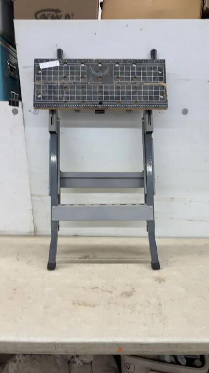 Toolsmith Folding Portable Workbench with Adjustable Grid Work Surface and Protractor Scale
