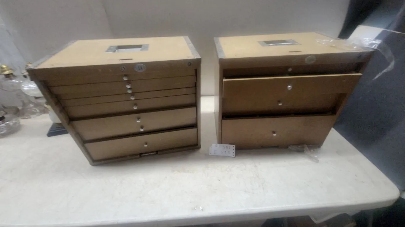 Two Wooden Multi-Drawer Cabinets, 16”×18”×12”