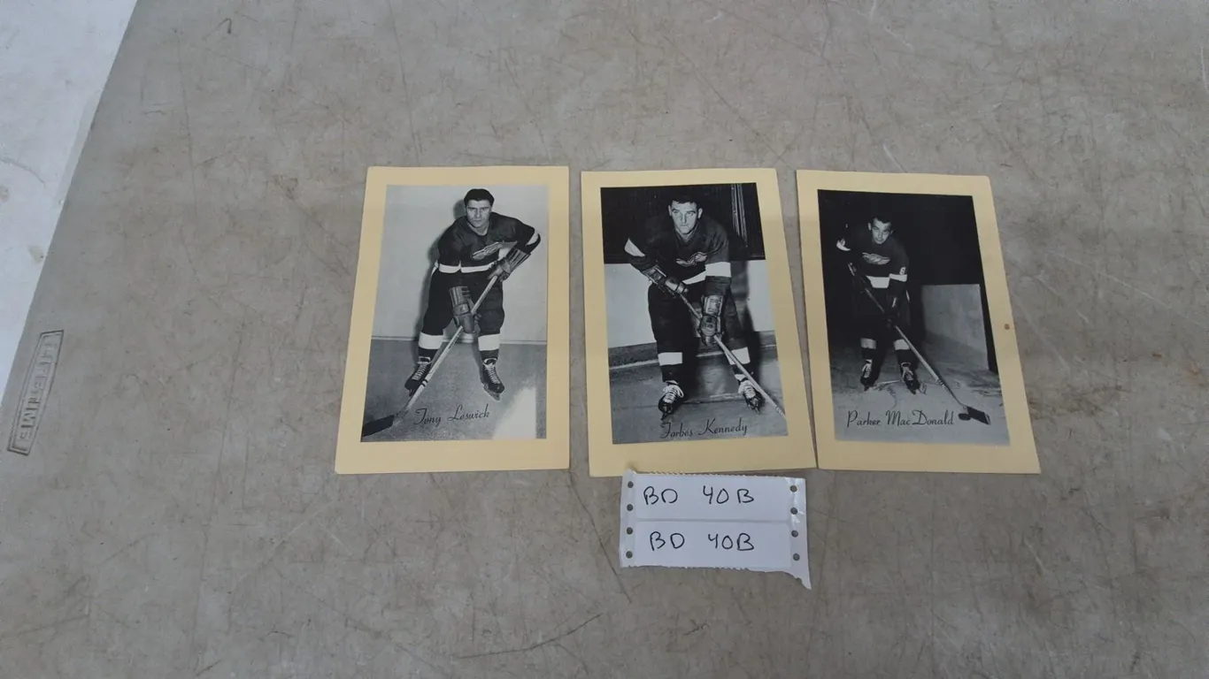 Vintage 1950s Detroit Red Wings Bee Hive Hockey Photo Lot: Leswick, Kennedy, MacDonald