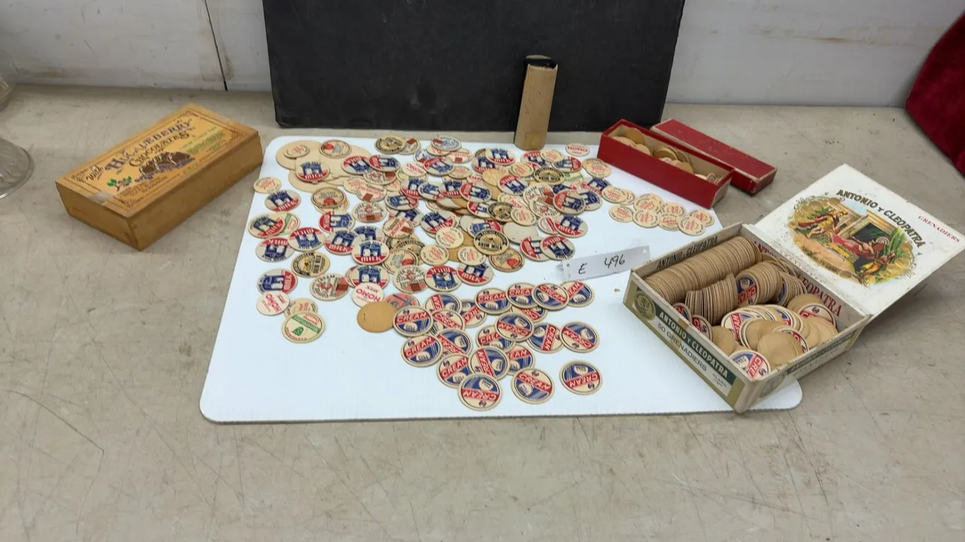 Large Lot of Vintage Canadian Dairy Milk Bottle Caps, Lakeland Dairies, Portage Creamery