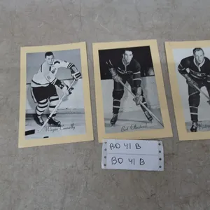 Vintage 1950s Montreal Canadiens and Bruins Bee Hive Hockey Photo Lot: MacPherson, Olmstead