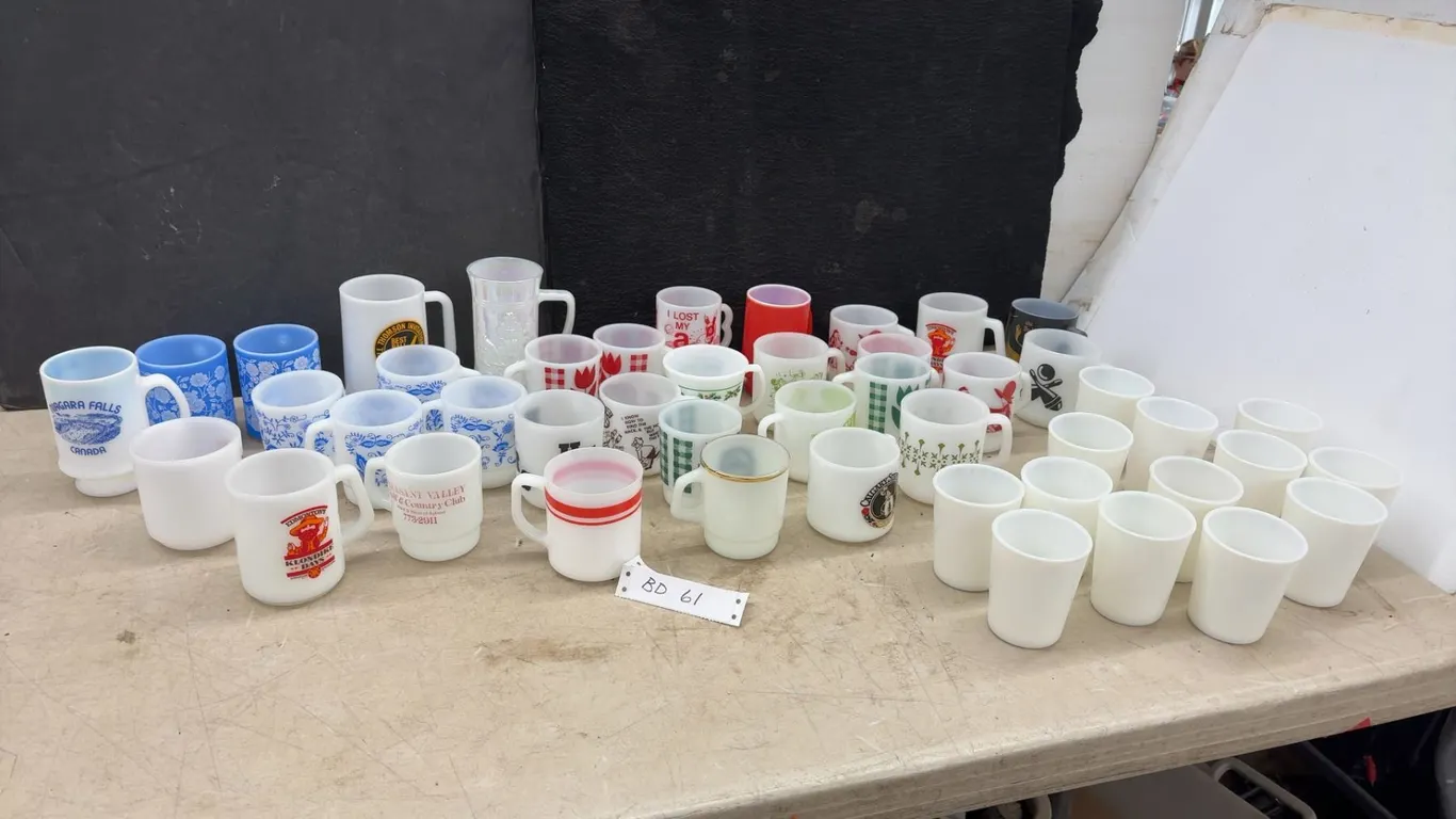 Vintage Lot of Milk Glass Mugs and Cups