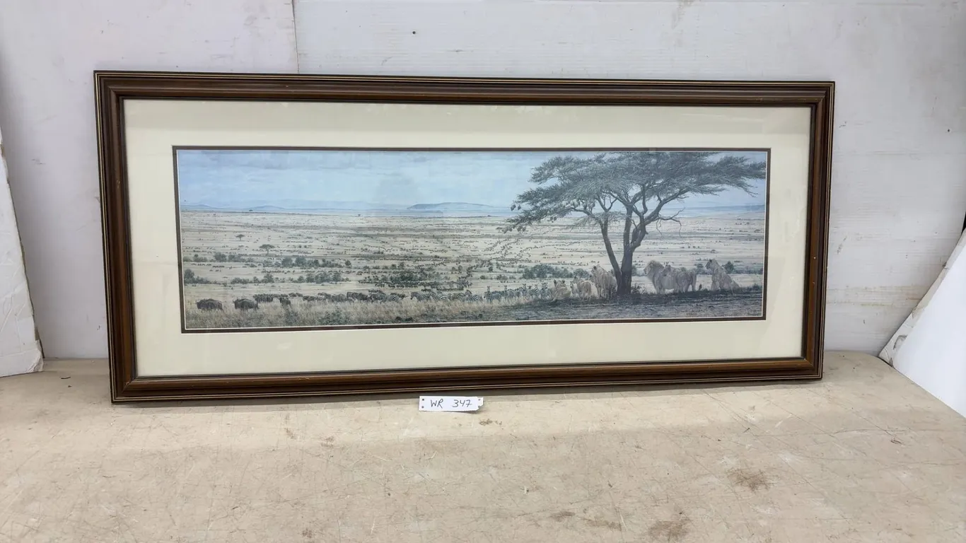 Simon Combes "Sentinels of the Mara" Framed Limited Edition Print, Signed, Numbered 59/450, 21 × 49