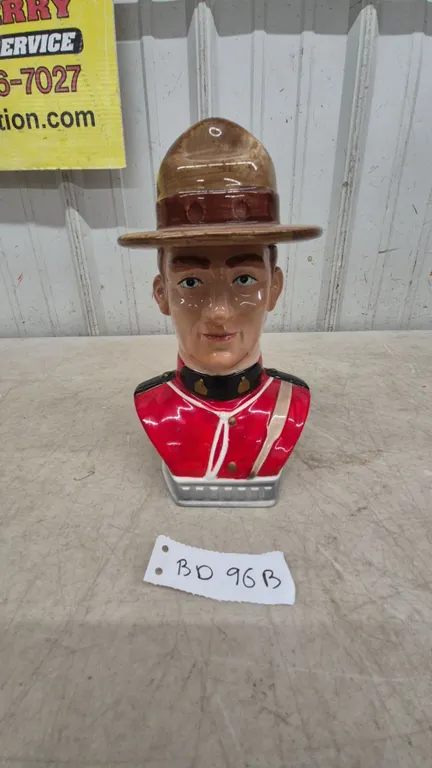Royal Canadian Mounted Police (RCMP) Officer Bust Stein with Hinged Lid and Handle