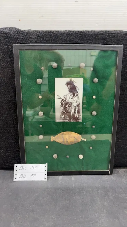 Late 1800s First Nations Deerhide Black Powder Pistol Flask with Authentic Musket Balls and