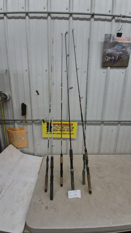 Assorted Fishing Rods: 6 Fishing Rods, Various Lengths and Styles