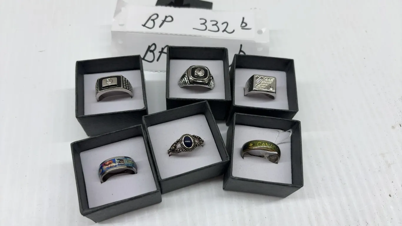 6 Fashion Rings, 3 Women's and 3 Men's