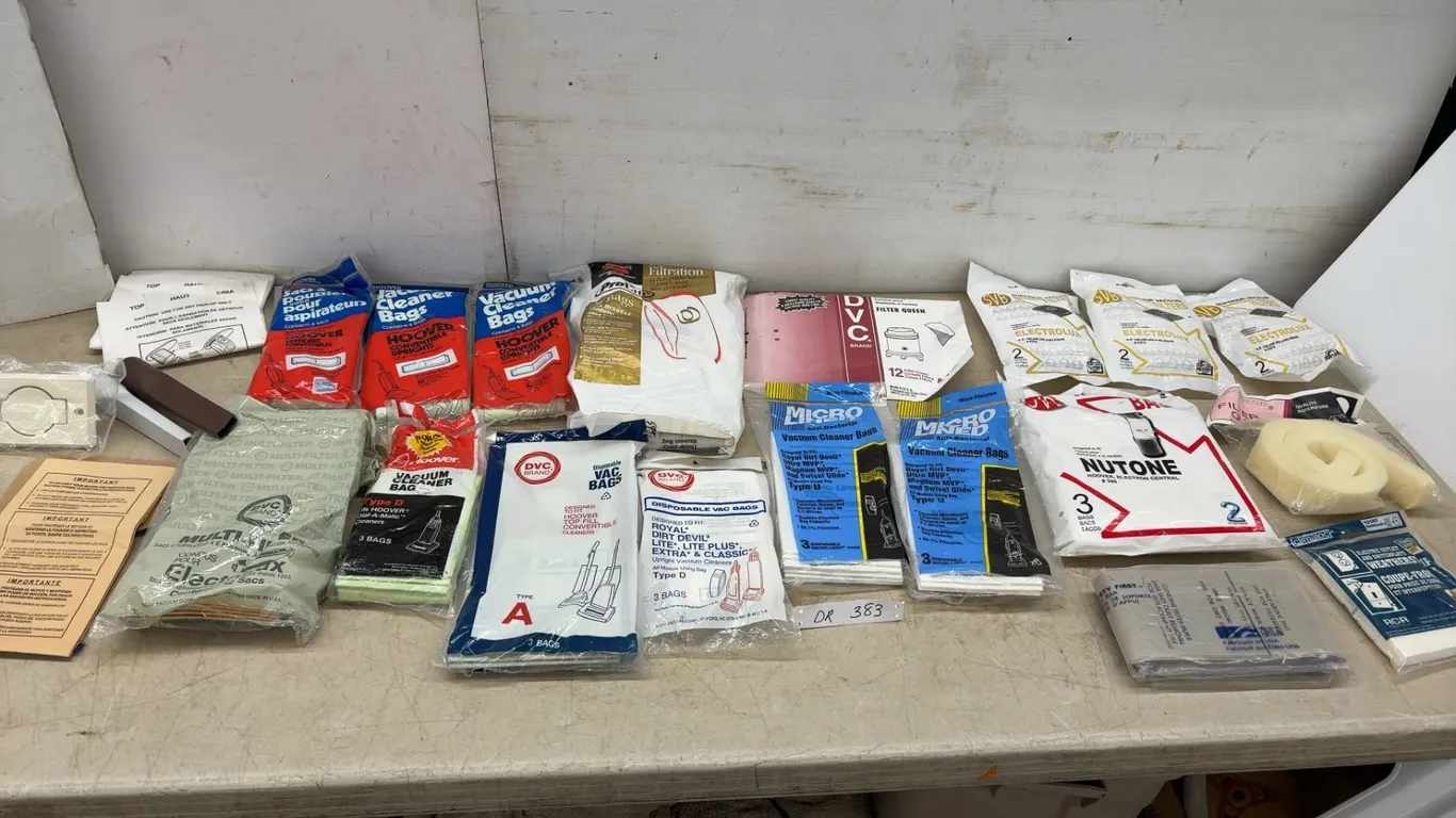 Assorted Vacuum Bags and Filters: Hoover, Electrolux, DVC, Nutone, Royal Dirt Devil