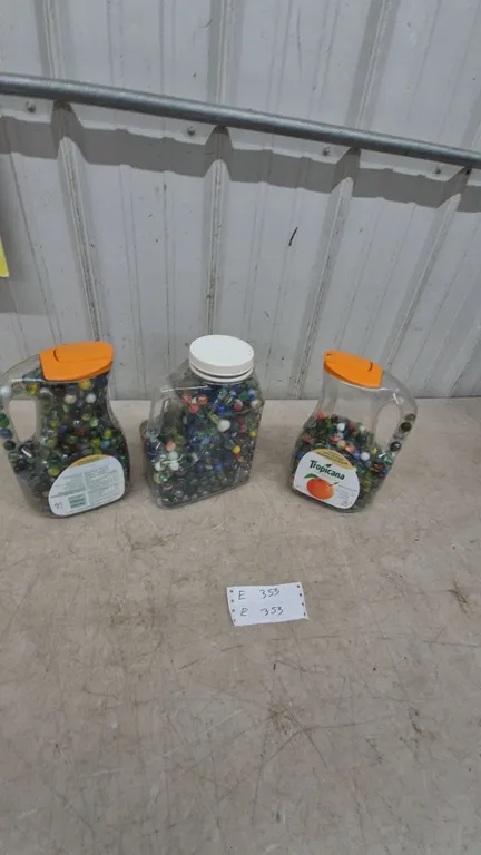 Three Containers of Marbles