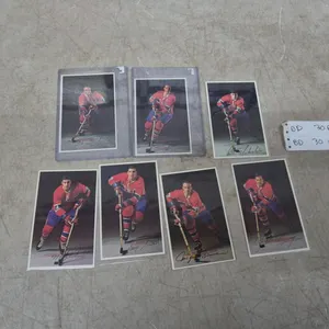 Vintage Montreal Canadiens Hockey Player Photos and Autographs, 7Pcs.
