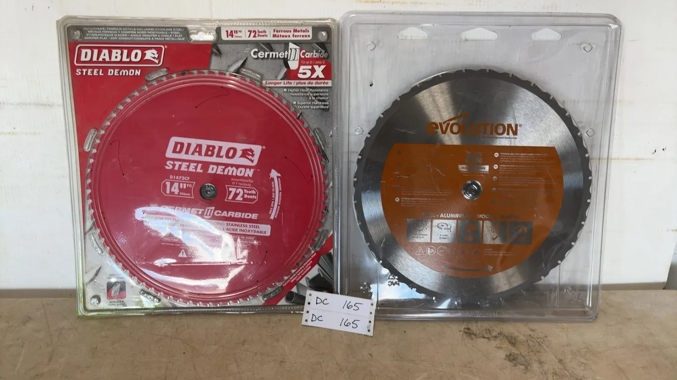 Diablo Steel Demon 14” 72-Tooth Cermet II Carbide Blade and Evolution R355 TCT Blade