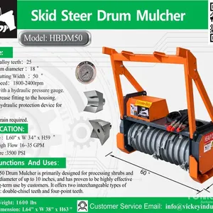 2026 Handy HBDM50 50 in Drum Skid Steer Mulcher (Unused)
