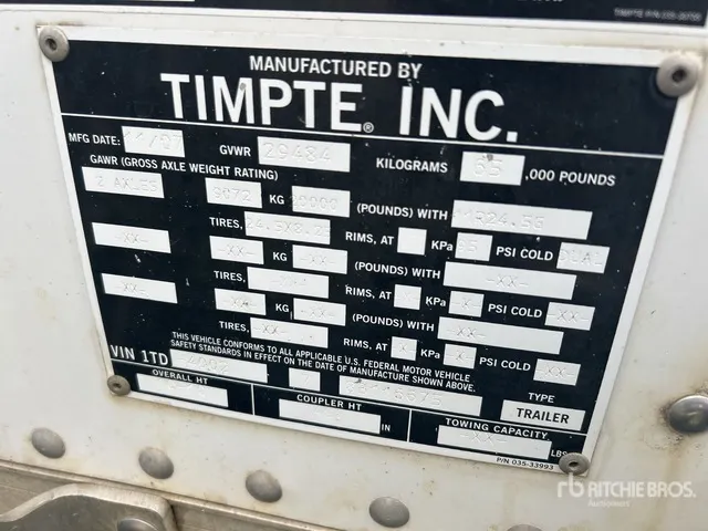 2008 Timpte Super Hopper 40 ft T/A Grain Trailer